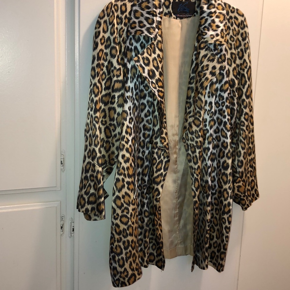 Vision leopard print trench coat mad in USA